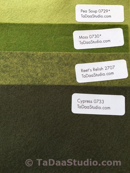 Pea Soup Wool felt squares for craft or pillow projects! TaDaa! Studio