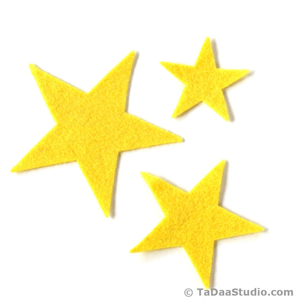 Gold Felt Stars, Yellow Stars, Yellow Felt Stars
