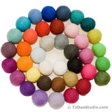 4 cm Wool Felt Ball Color Chain - 42 colors