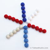Patriotic Wool Felt Ball Palette