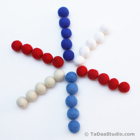 Patriotic Wool Felt Ball Palette