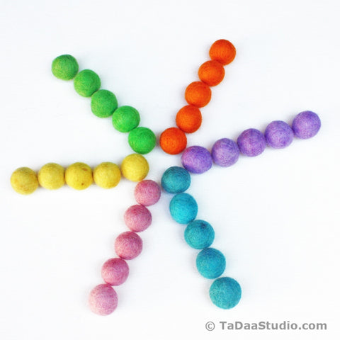 Pastel Wool Felt Ball Palette