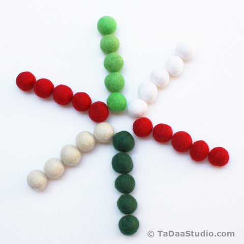 Holiday Wool Felt Ball Palette