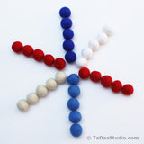 Patriotic Wool Felt Ball Palette