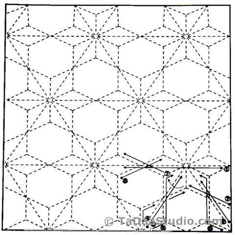 Sashiko Poinsettia #10 White Sampler