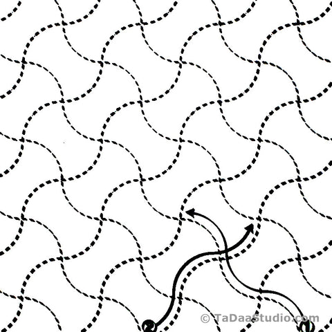 Waves 11- Sashiko White Sampler