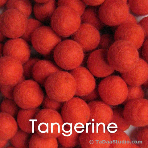 Tangerine Wool Felt Balls