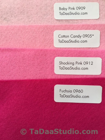 Shocking Pink felt squares for craft or pillow projects! TaDaa! Studio