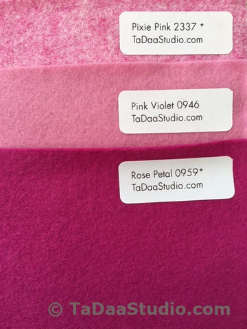 Pink Violet Wool felt squares for craft or pillow projects! TaDaa! Studio