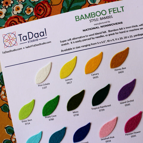 Bamboo Felt Sample Card