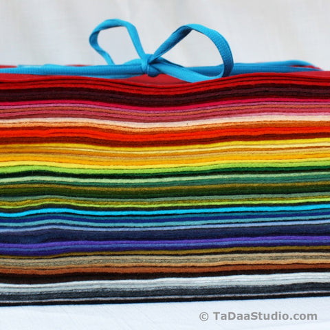 Complete Rainbow mini palette wool felt squares for holiday themed