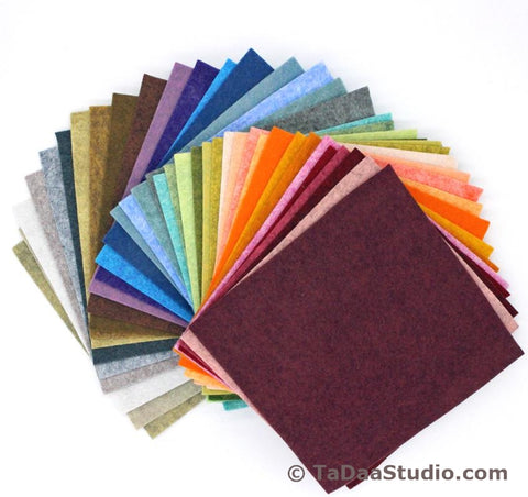 Complete Heathered felt palette for added dimension to wool felt projects