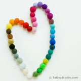 1cm Wool Felt Ball Color Chain - 42 colors