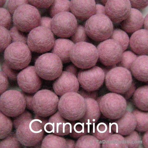 Carnation Wool Felt Balls