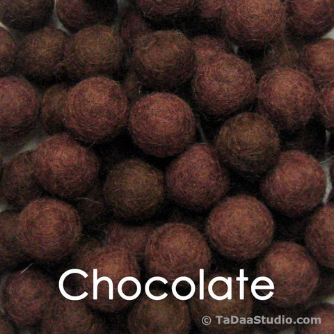 Chocolate Wool Felt Balls