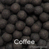 Coffee Wool Felt Balls