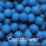 Cornflower Blue Wool Felt Balls