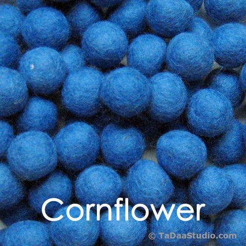 Cornflower Blue Wool Felt Balls