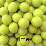 Lime Wool Felt Balls