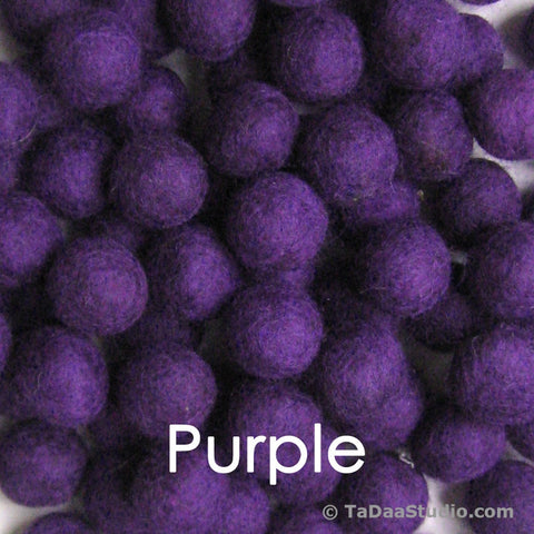 Purple Wool Felt Balls