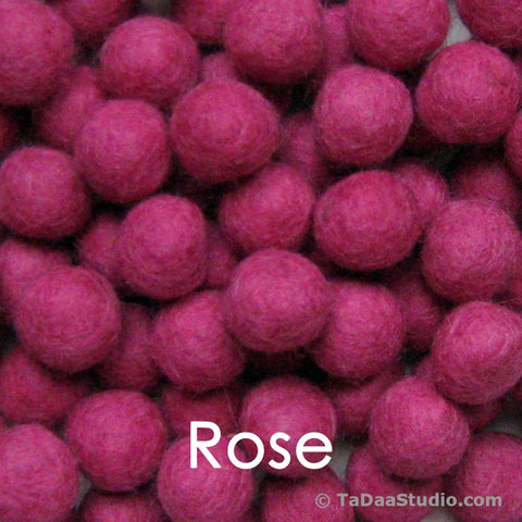 Rose Wool Felt Balls