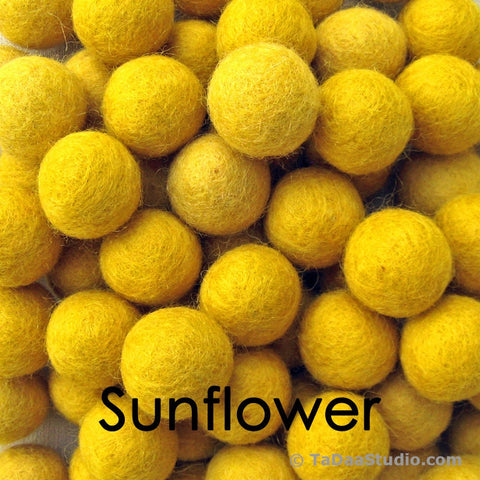 Sunflower Wool Felt Balls